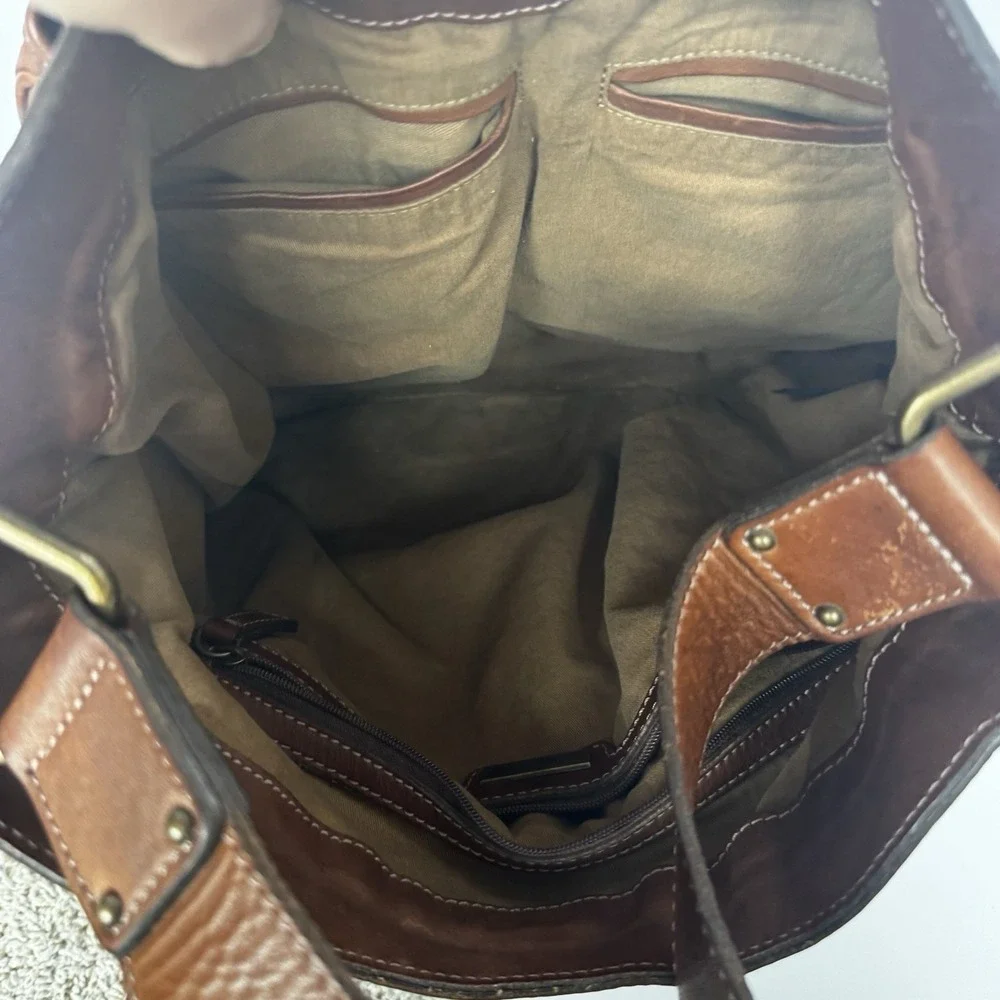 Banana Republic Ashbury Leather Tote Bag Cognag Pockets Distressed